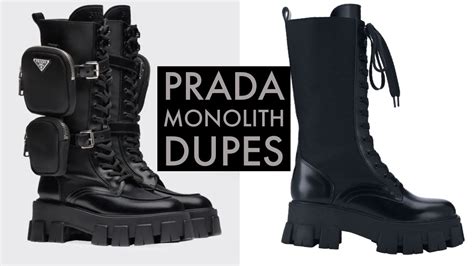 black prada boots dupe|Prada monolith boot dupe.